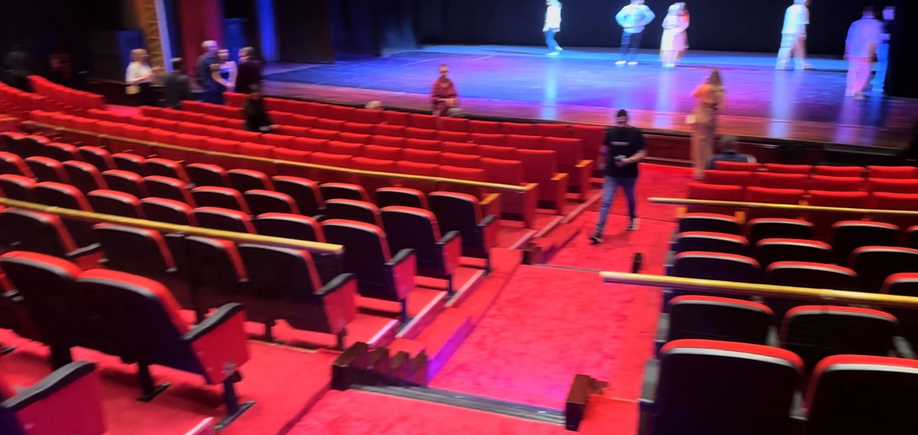 Professional video camera filming a live performance